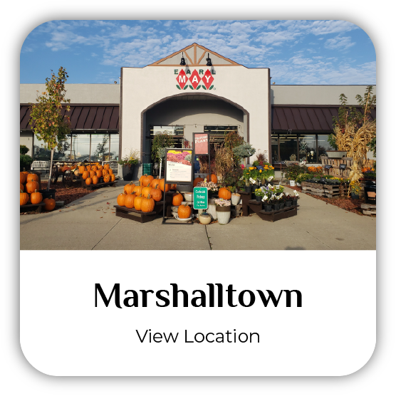 Marshalltown, Iowa, Earl May Garden Center storefront.
